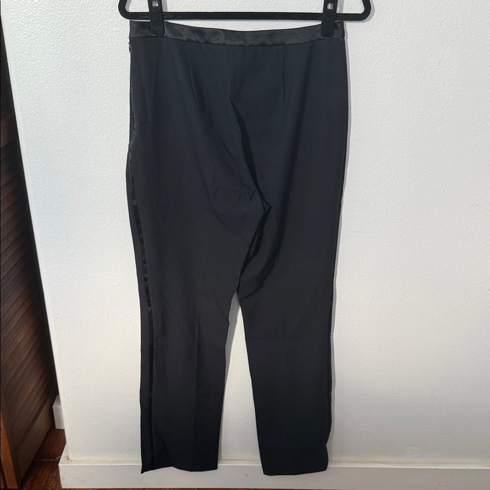 Sigrid Olsen Elegant Black Trousers with Satin Tuxedo Stripe - Picture 4 of 6